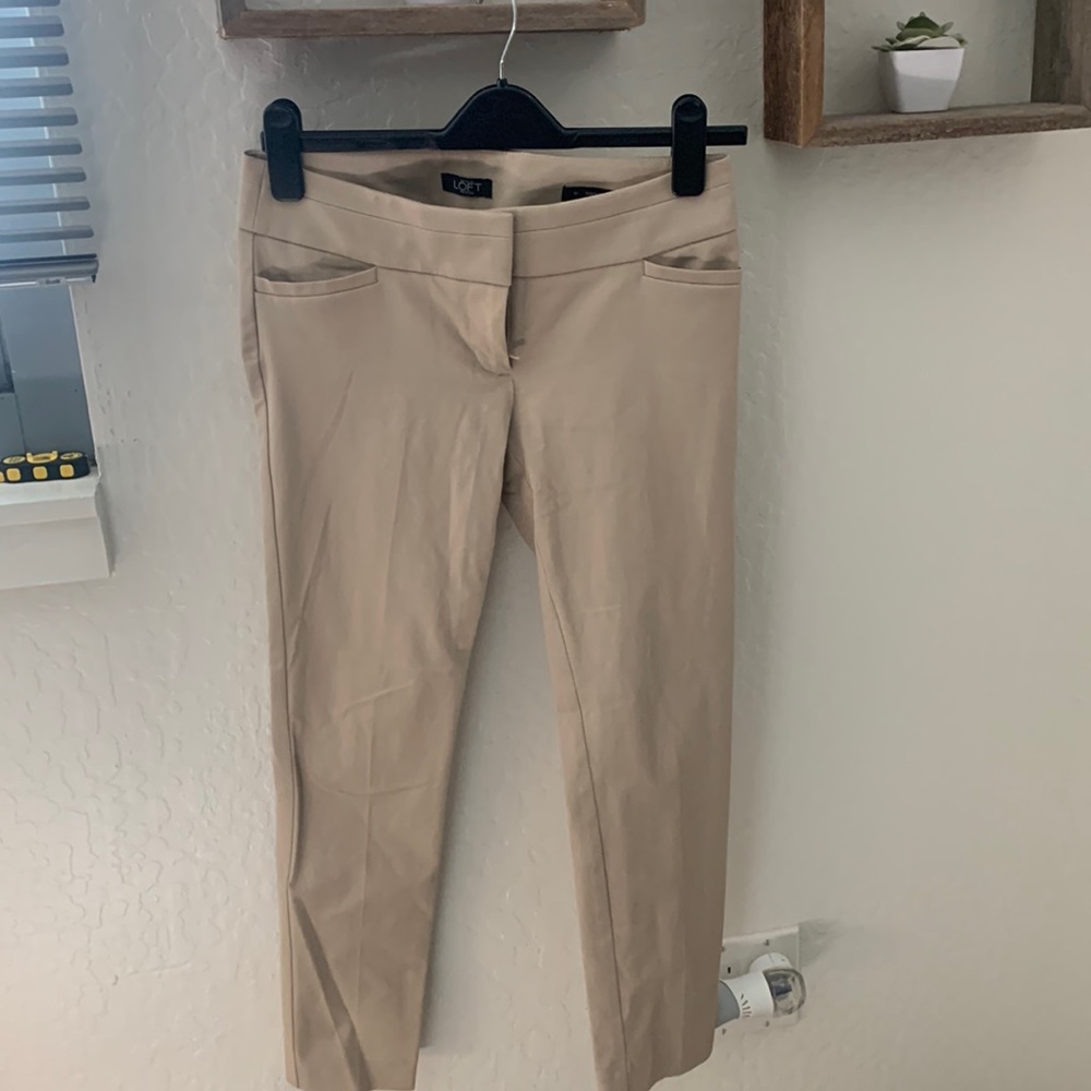 Loft Marisa Skinny Beige Pants